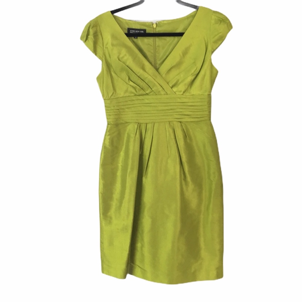 Jones New York Chartreuse Cocktail Dress Sz 8P…